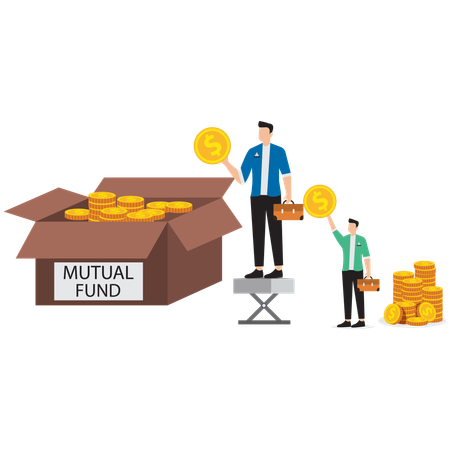 Business people doing investment in mutual fund  Illustration