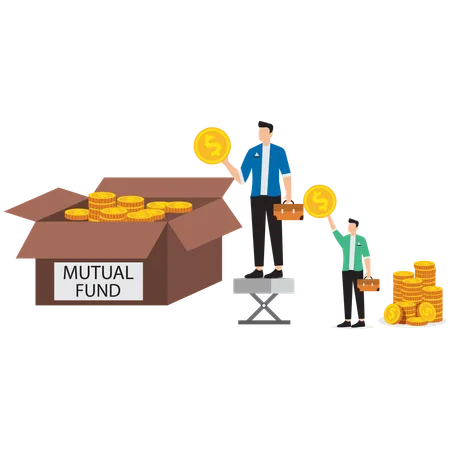 Business people doing investment in mutual fund  Illustration