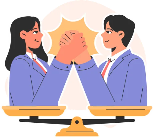 Business People doing mutual agreement  Illustration