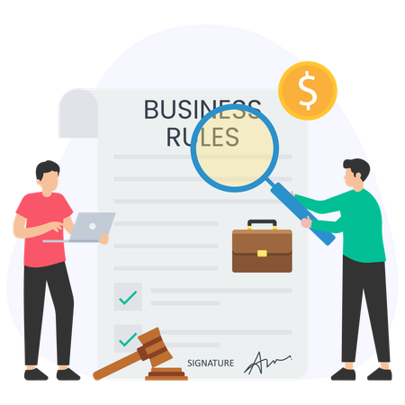 Business people find Business Rules  Illustration