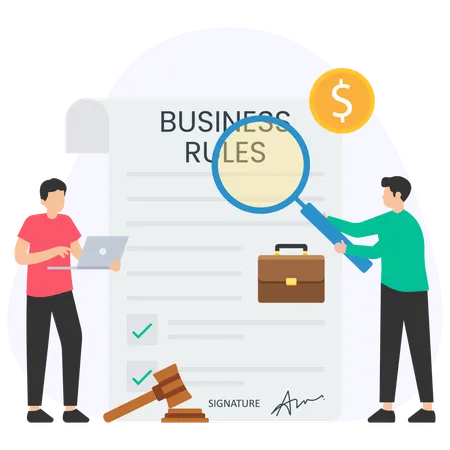 Business people find Business Rules  Illustration