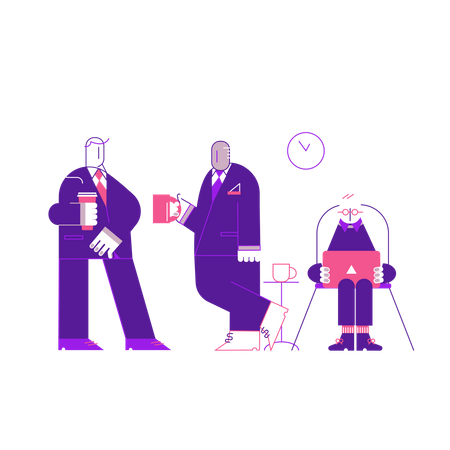 Business people on drink break  イラスト