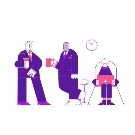 Business people on drink break  イラスト