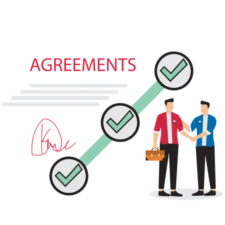 Business people Promise or agreement to deliver or finish work  Illustration