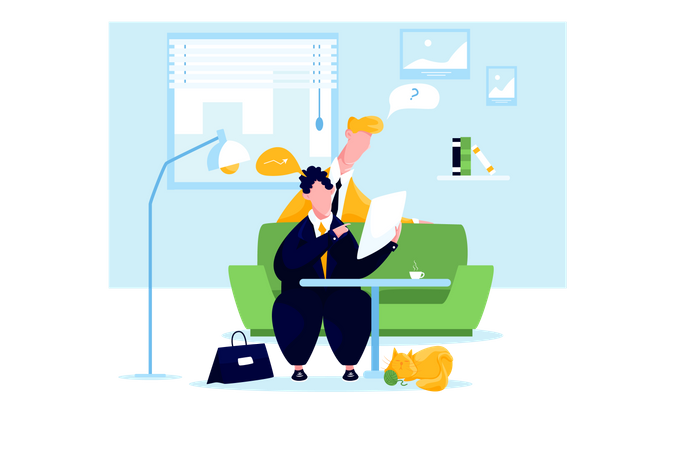 Business people talking in room  Illustration