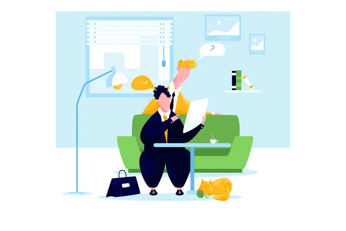 Business people talking in room  Illustration