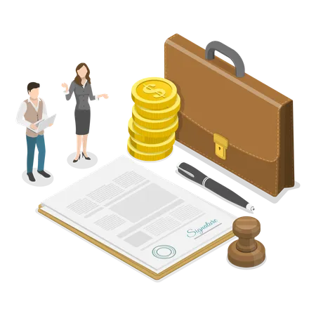 Business people with Grants And Incentives  Illustration