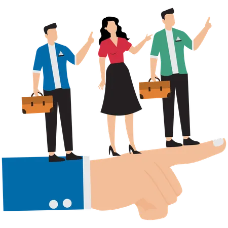 Business people working in same direction  Illustration