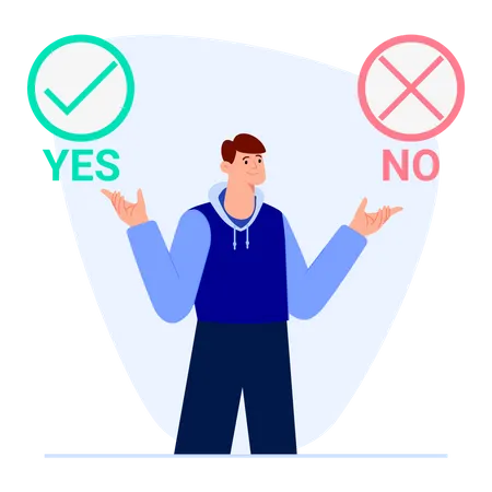 Business person making decision  Illustration