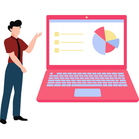 Business professional showing chart graph  イラスト