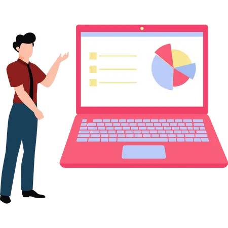 Business professional showing chart graph  イラスト