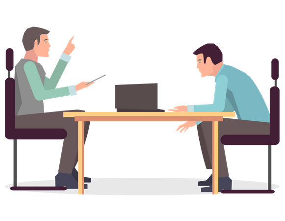 Business professionals discussing on business project  イラスト