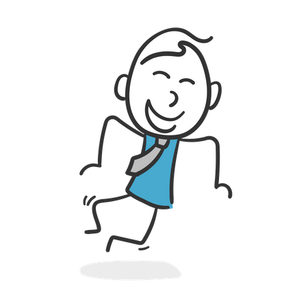 Business stick man jumping with joy  Illustration