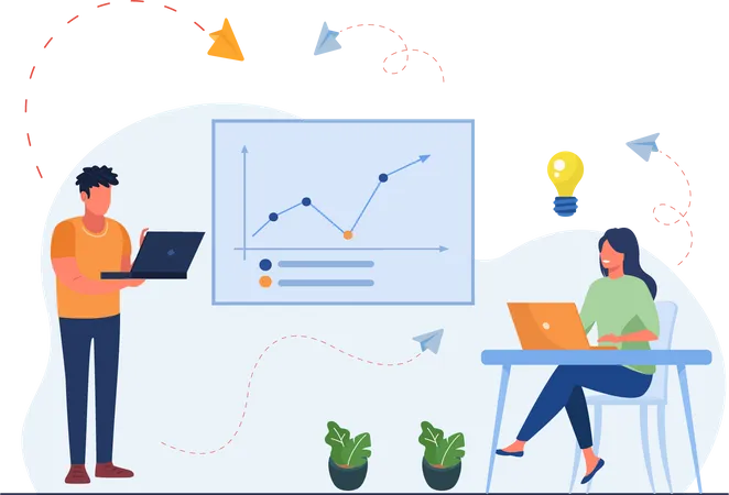 Business team doing Data Analytics  Illustration