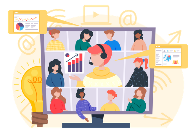 Business Video conference  Illustration