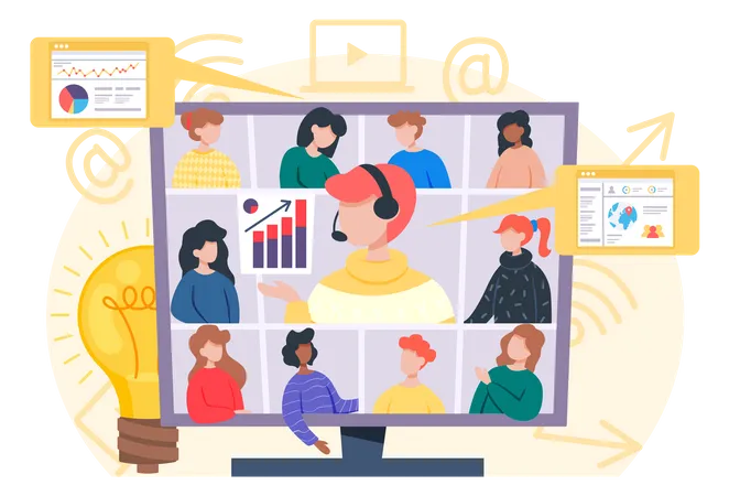 Business Video conference  Illustration