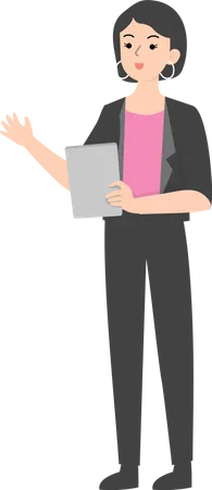 Business woman holding book  Illustration