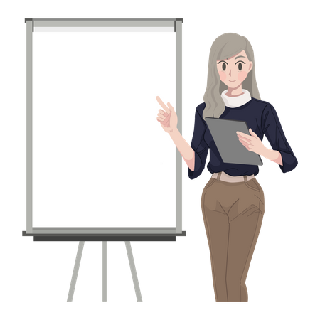 Business Woman presenting something  Illustration