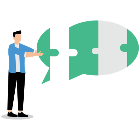 Businessman connecting communication gap  Illustration