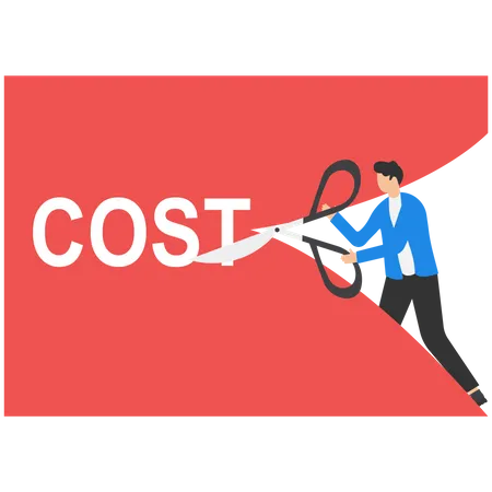 Businessman cutting a cost  Illustration