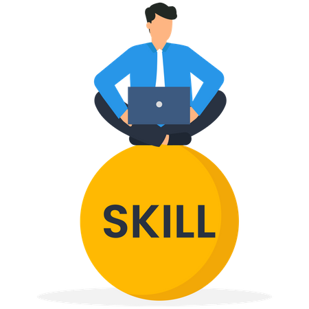 Businessman developed business skill  Illustration