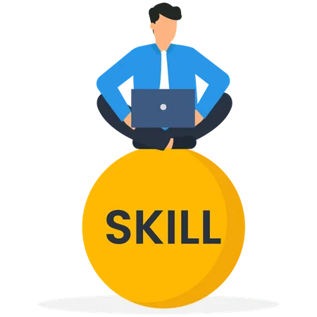 Businessman developed business skill  Illustration