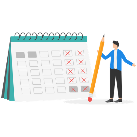 Businessman doing calendar management  Illustration