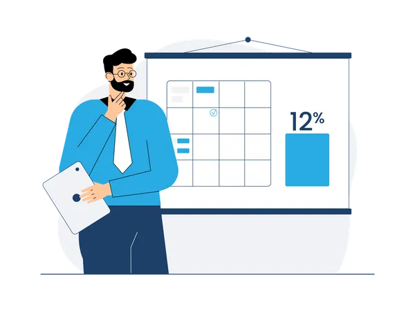 Businessman doing calendar management  Illustration