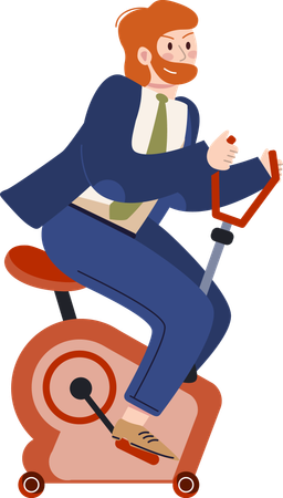 Businessman doing cycling exercise  Illustration