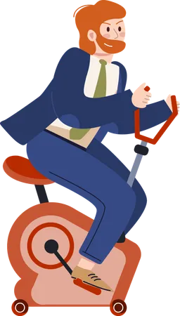 Businessman doing cycling exercise  Illustration