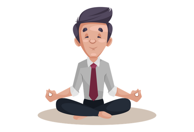 Businessman doing meditation  일러스트레이션