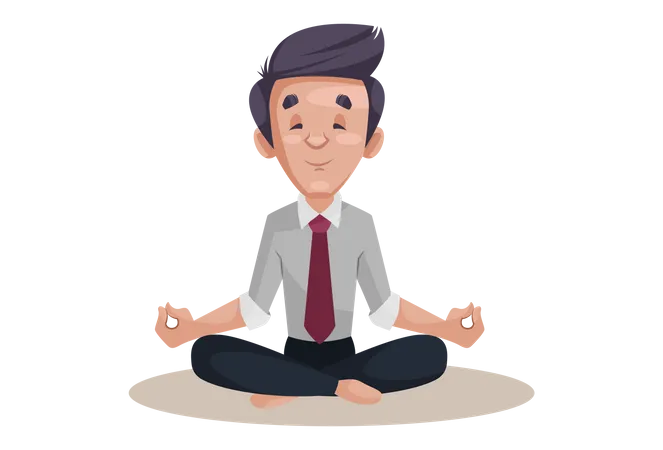 Businessman doing meditation  일러스트레이션