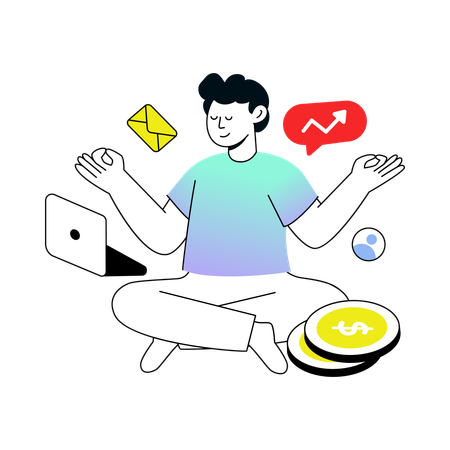 Businessman doing Meditation  Illustration