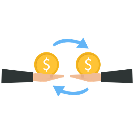 Businessman exchange currency  Illustration