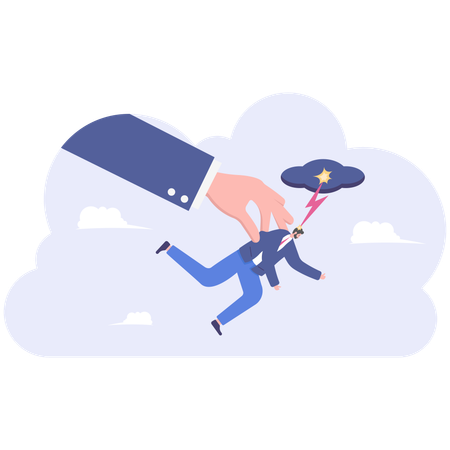 Businessman falls from height  Illustration