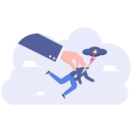 Businessman falls from height  Illustration