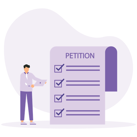 Businessman filling Petition form  Illustration