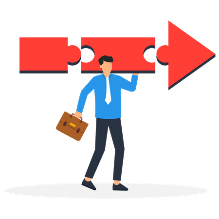 Businessman finding business direction  Illustration