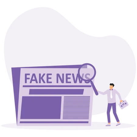 Businessman finding fake news  Illustration