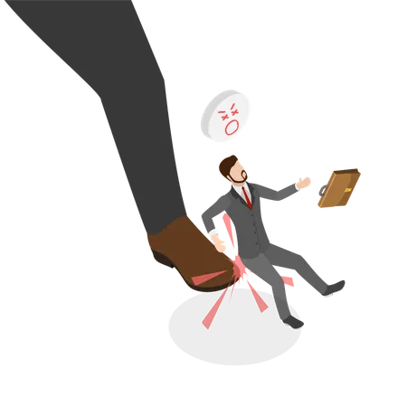 Businessman firing employee  Illustration