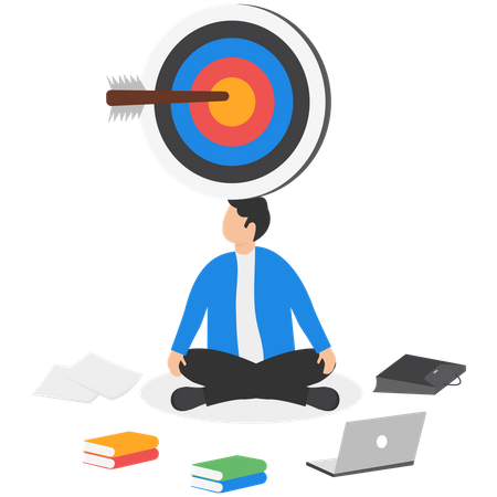 Businessman focus on goals  Illustration