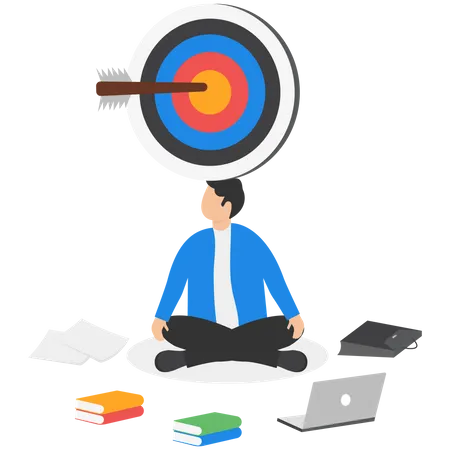 Businessman focus on goals  Illustration