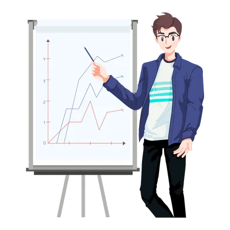 Businessman giving presentation  Illustration