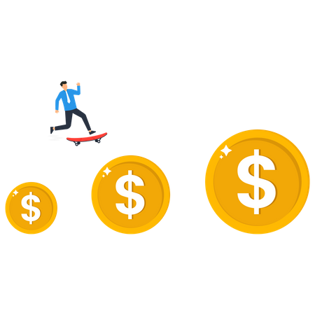 Businessman having earning growth  Illustration