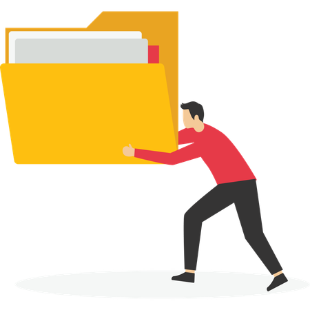 Businessman hold of files folder  Illustration