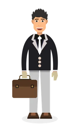 Businessman holding briefcase  일러스트레이션