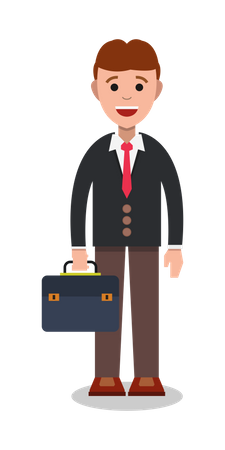 Businessman holding briefcase  Illustration