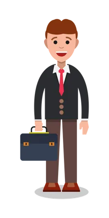 Businessman holding briefcase  Illustration