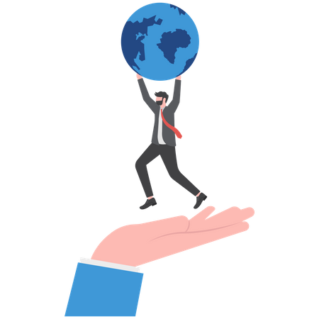 Businessman holding globe  Illustration