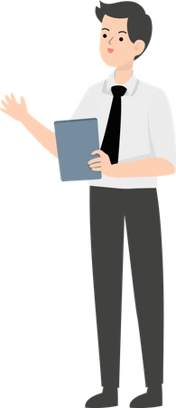 Businessman holding report  Illustration